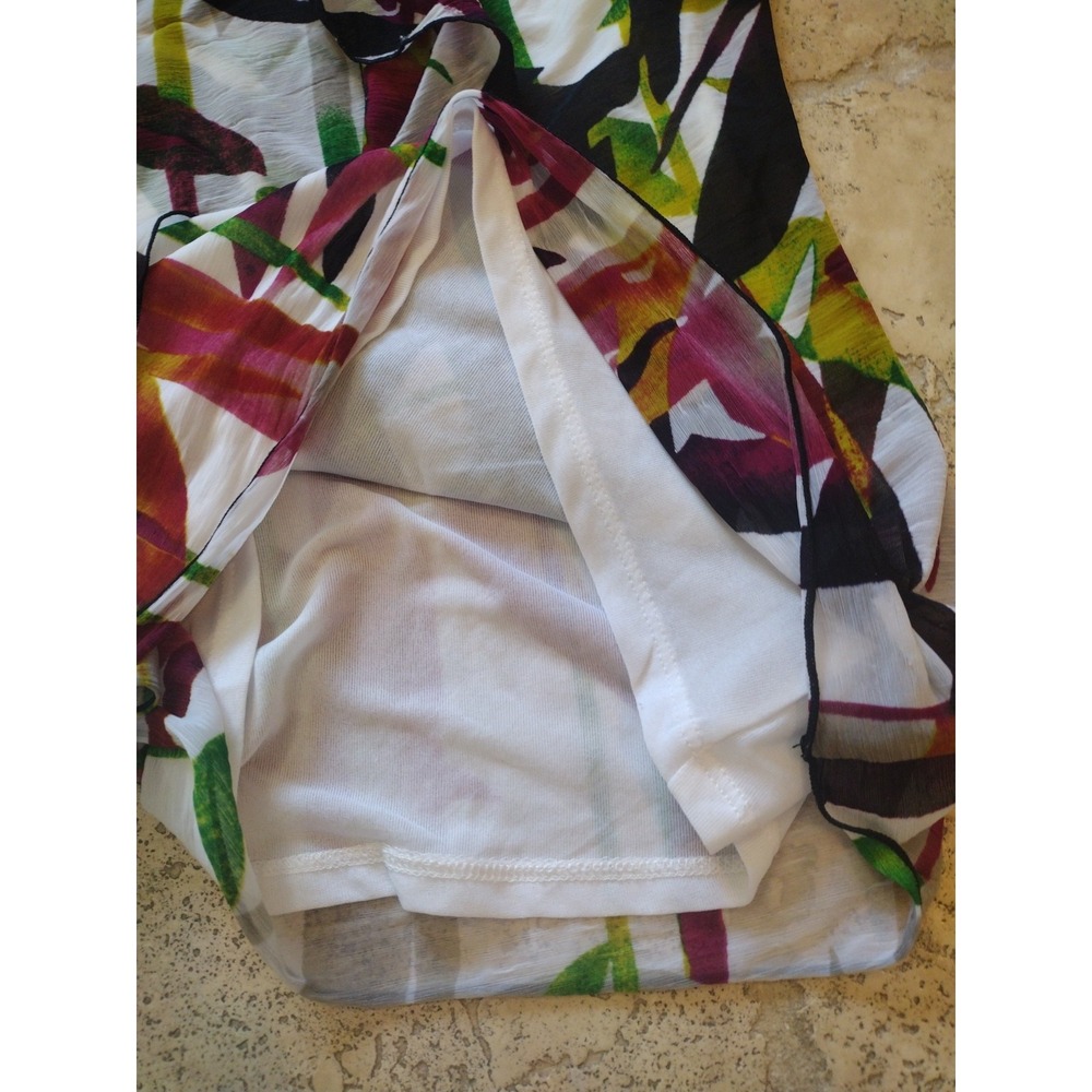 Worthington Blouse Woman's M Multicolor Sleeveless Layered Lined Mesh Top - Picture 7 of 8